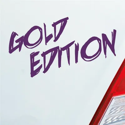 Produktbild von Auto Aufkleber Gold Edition Auto Car Tuning 15x7 cm Lila Sticker Heckscheibenaufkleber