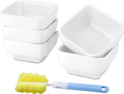 Produktbild von 5 Stück Keramik Dipschalen Weiß Saucenschälchen Füllmenge 80ml