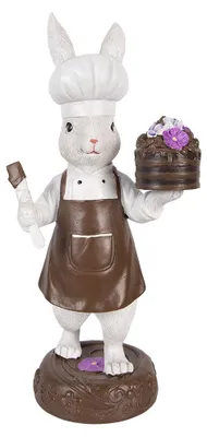 Produktbild von Clayre & Eef Dekorationsfigur Kaninchen 15x11x32 cm Weiß Kunststoff