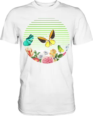Produktbild von Garten Schmetterlinge T-Shirt – White / L