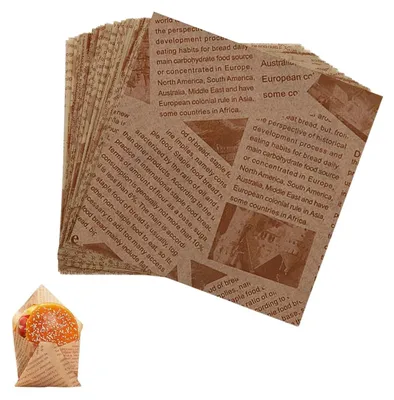 Produktbild von Fettdichtes Einschlagpapier - 50 Blatt - für Lebensmittel wie Burger Pommes und Sandwiches - 50 Stück