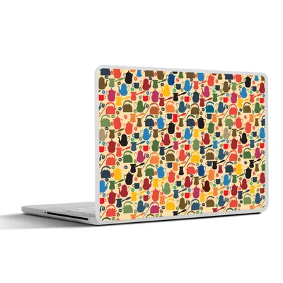 Produktbild von MuchoWow® Laptop Aufkleber Sticker Cover Muster - Kaffee - Teekanne - Retro 30x22 cm - Laptop-Sticker