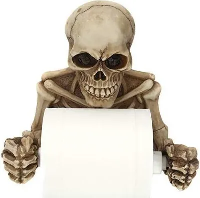 Produktbild von Toilettenpapierhalter Totenkopf Skelett Schädel Skull WC Papier Halter Halloween