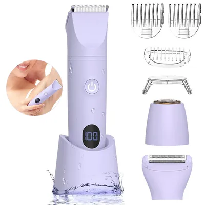 Produktbild von 3 in 1 Damen Elektrorasierer, IPX6 wasserdicht, Nass & Trocken, Bikini-Trimmer, Rasierer für Achseln, Beine, Arme und Körper