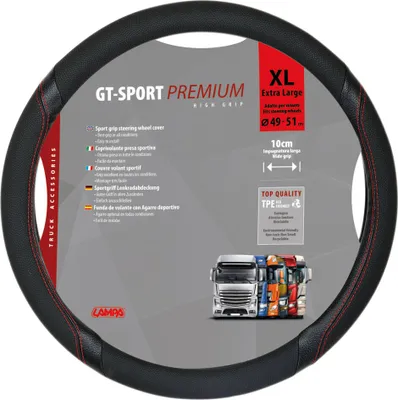 Produktbild von LAMPA 98018 GT-Sport Lenkradbezug TPE Schwarz Lenkradhülle