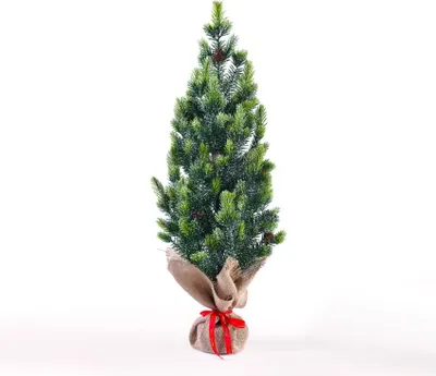 Immagine prodotto di Piccolo albero di Natale artificiale da 50 cm per la tavola con pigne e neve artificiale