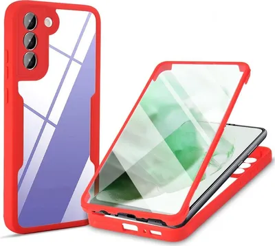Produktbild von König Design Hülle kompatibel mit Samsung Galaxy S22 Plus 5G Kunststoff Full Cover Handyhülle - Case Rot