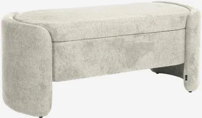 Immagine prodotto di Panca contenitore, fondo letto contemporaneo in tessuto, Grigio chiaro