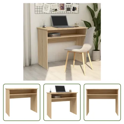 Produktbild von The Living Store Schreibtisch Sonoma-Eiche 90x50x74 cm Holzwerkstoff