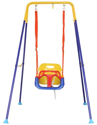 Immagine prodotto di Altalena per bambini 3 in 1 con schienale, supporto e sedile, per uso interno ed esterno