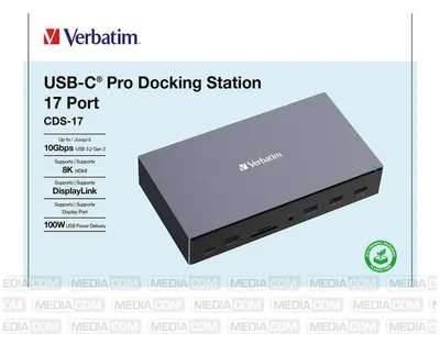 Obrázek produktu pro Verbatim CDS-17, Kabel, USB 3.2 Gen 1 (3.1 Gen 1) Type-C, 100 W, 3,5 mm, 1000 Mbit/s, Černá, Šedá