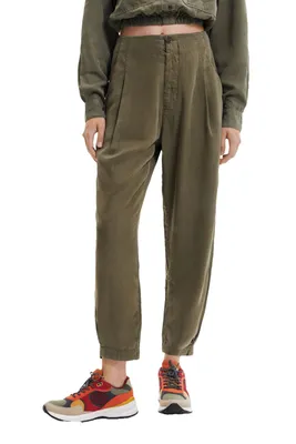 Image de Pantalon DESIGUAL pour femme en lyocell, vert, GR74772 - Taille : XS