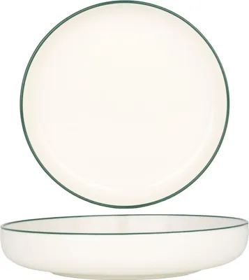 Immagine prodotto di Piatti fondi Rinart - Bordo verde - Porcellana - 19 cm (500cc)