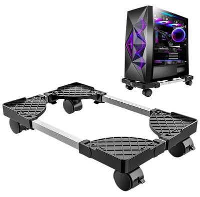 Produktbild von Universeller Aluminium-CPU-Halter mit 2 arretierbaren Rollen