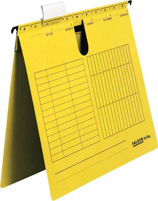 Produktbild von Falken 5x Hängehefter UniReg 230g/m2-Kraftkarton kaufm. Heftung Gelb 11287901F
