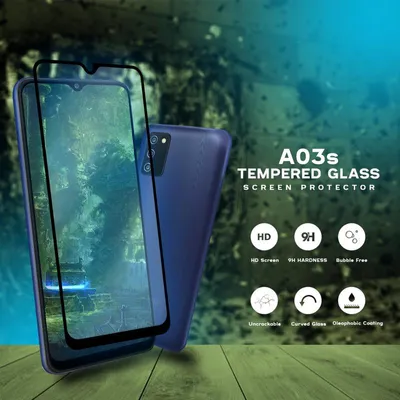 Obrázok produktu pre 1-balenie Samsung Galaxy A03s Ochranné sklo na displej - Tvrdené sklo 9H - Super kvalita 3D