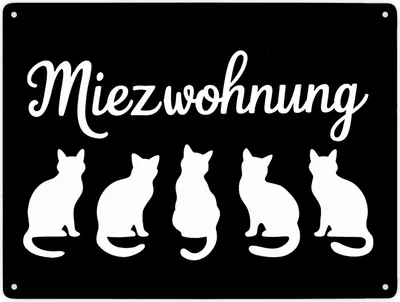 Produktbild von Miezwohnung Katzen Silhouetten Metallschild XXL in 28x38 cm für Katzenfans