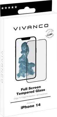 Produktbild von ViVanco™Full, Apple, iPhone 14, Schmutzabweisend, Schlagfest, Kratzresistent, Splitterfrei, Schwarz, Transparent, 1 Stück(e)