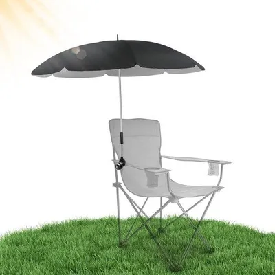Productafbeelding van Zonnescherm met UV-bescherming 50+ - Diameter 120 cm met overstek