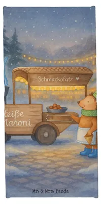 Produktbild von Mr. & Mrs. Panda Handtuch Igel Maronen Design - Weiß - Geschenk, Kastanien, Strandtuch, sporthandtuch, Baumwollhandtuch, Frotteehandtuch, Duft, Weihnachten, Badhandtuch