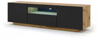 Immagine prodotto di Mobile TV basso Aura 150 cm Sospeso o da appoggio Mobile base universale Mobile TV Mobile TV Sideboard Mobile hi-fi Mobile sospeso Artisan Rovere e nero opaco senza LED