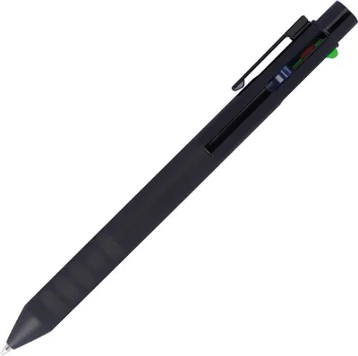 Produktbild von 5x 4-Farb-Kugelschreiber aus Metall / blau-,rot-,grün- schwarzschreibend