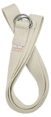 Produktbild von yogabox Yogagurt BASIC mit Verschluss aus zwei D-Ringen - natur 2,0 m