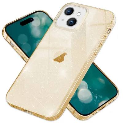 Immagine prodotto di Custodia Glitter per iPhone 15 Bling Case Clear Silicone Mobile Phone Case Protezione Borsa TPU Oro