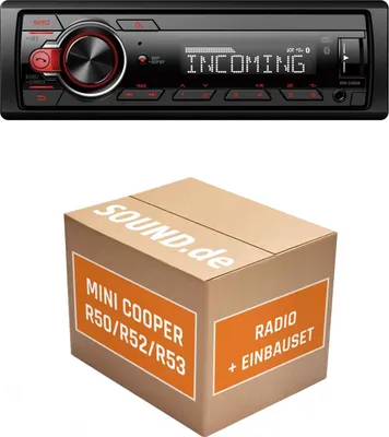 Produktbild von Autoradio Einbaupaket Pioneer MVH330DAB passend für Mini Cooper R50/R52/R53 + Lenkradsteuerung | Bluetooth Telefonieren