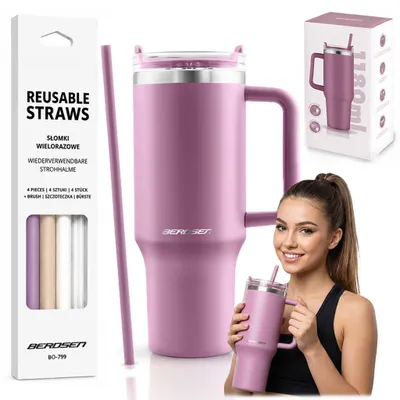 Zdjęcie produktu dla Kubek termiczny ze stali nierdzewnej z izolacją próżniową 1180 ml, różowy