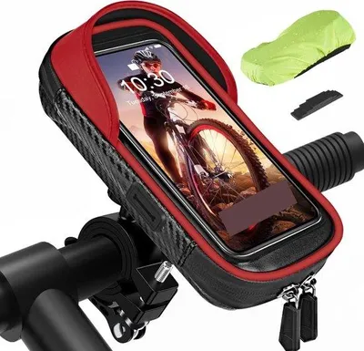 Produktbild von Wasserdichter Fahrradtelefonhalter, 360-Grad-Drehbar, Smartphone-Tasche für 4,7-7-Zoll-Smartphones, Regenschutz, Fahrrad-Tasche