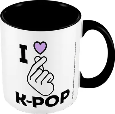 Obrázok produktu pre Pyramid International - Hrnček na kávu "I Love K-Pop" PM2950 (jedna veľkosť) (biela/čierna)