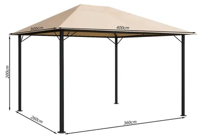 Produktbild von Metall Garten Pavillon Nizza 3x4m Partyzelt Sand