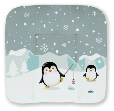 Produktbild von Kikido weiche Wickelauflage 70x75 cm - Baby Wickelunterlage - Wasserdicht, abwaschbar und pflegeleicht - Pinguine