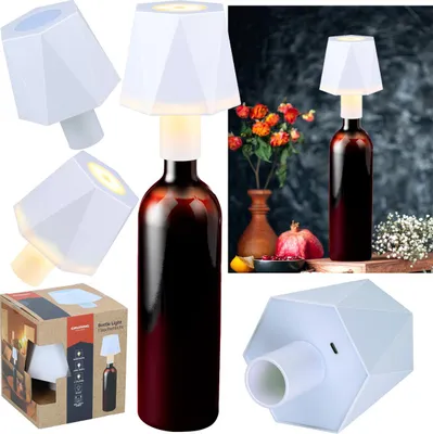 Zdjęcie produktu dla LAMPKA NOCNA na butelkę wino Lampa do butelki biała na prezent GRUNDIG