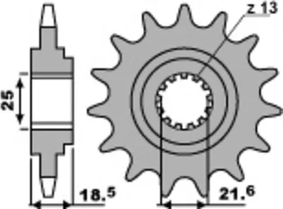 Produktbild von PBR Standard Stahlritzel vorne - 520