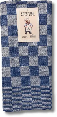 Immagine prodotto di Uniqoos® Set di 2 strofinacci da cucina, 60 x 65 cm, 100% cotone, a quadri blu e bianco, assorbenti e resistenti