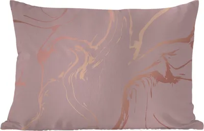 Produktbild von MuchoWow® Outdoor Kissen - Marmor - Roségold - Linie - 60x40 cm - Wetterfest - Lounge Kissen - Zierkissen - Kissen für Innenräume