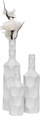 Produktbild von Dekovase Weiß Keramik Dekoration Minimalistische Deko Flaschenform 40cm
