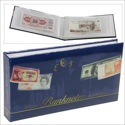 Obrázek produktu pro Taschen Banknotenalbum mit 24 Folienblättern. Format ca. 115 x 220 x 25 mm