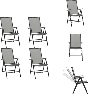 Image de vidaXL Chaises pliantes 4 pcs. Mesh Acier Anthracite - Chaises de jardin