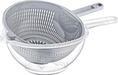 Produktbild von Hochwertiges Küchensieb mit Auffangschale – 2,5L Fassungsvermögen Grau