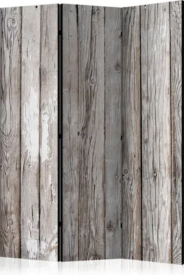 Produktbild von 3-teiliger Doppelseitiger Vlies Paravent - Scandinavian Wood 135x172 cm Muster f-C-0371-z-b