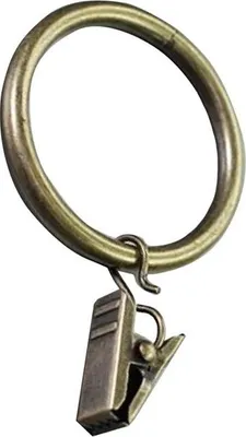 Image de Anneaux pour rideaux avec clips, doré, D16, 10 pièces