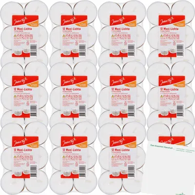 Produktbild von Jeden Tag Maxi-Lichte Flatpack Teelichter 12er Pack (12x12Stk) + usy Block