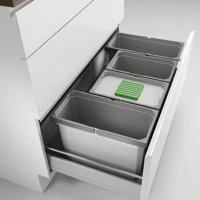 Produktbild von Abfallsorter Cox Box 275 S/900-4  mit 4-fach Trennung für 90 cm Schrankbreite, 42 (2x12 u. 2x9) Liter / Abfalleimer / Mülleimer