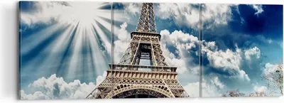 Produktbild von Bild auf Leinwand - Leinwandbild - Architektur gebäude stadt eiffel - 120x40cm - Wand Bild - Wanddeko - Leinwanddruck - Bilder - Kunstdruck - Leinwand bilder - Wandkunst - CA120x40-2435