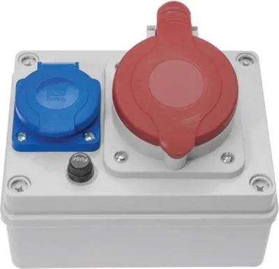 Produktbild von CEE Kombi Steckdose Wandsteckdose 32A 5-polig IP44 B.1090-S