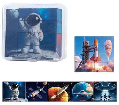 Produktbild von Magnetwuerfel Zauberwuerfel-Set 16 Wuerfel Puzzle mit 6 Modellen in 1 Puzzles Lernspielzeug Wuerfel fuer Kinder, Schwarz
