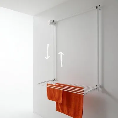 Produktbild von Aluminiumdroogrek, wandmonteert, verticaal, hoogteverstelbaar, 80 cm, weiß